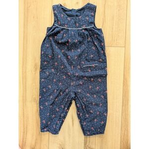 Navy Blue Kids Jumpsuit with Red Accents
